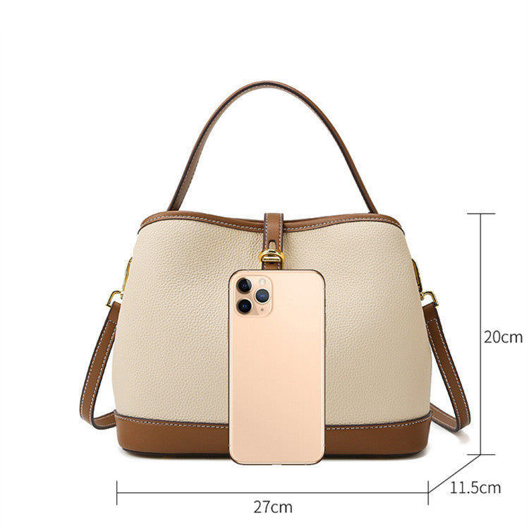 Lychee Pattern Large Capacity Contrast Color Single Shoulder Messenger Bag